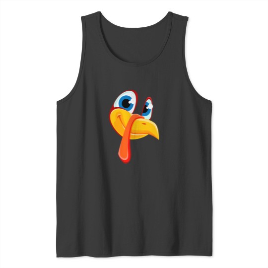 Discover Cute Turkey Face Funny Thanksgiving Day Pilgrim Tank Tops