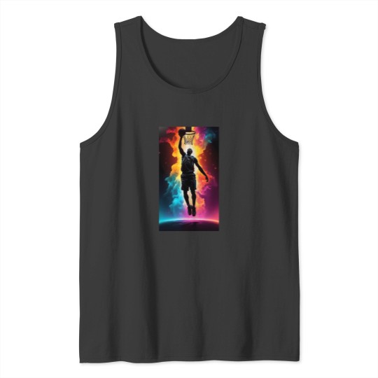Discover 003 Silhouette Of A Basketball Player Tank Tops