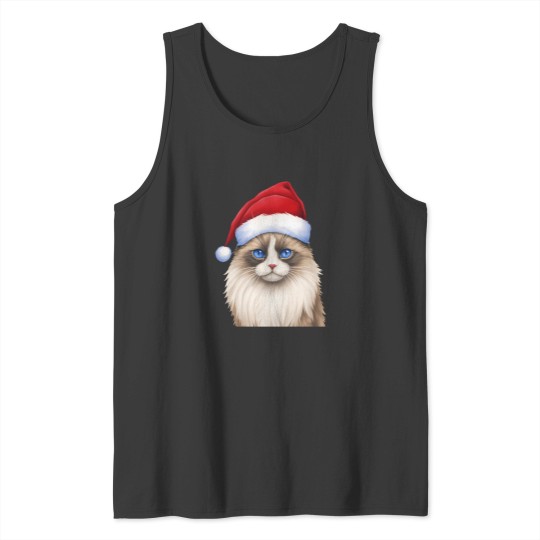 Discover A Festive Blue-Eyed Ragdoll Cat Tank Tops