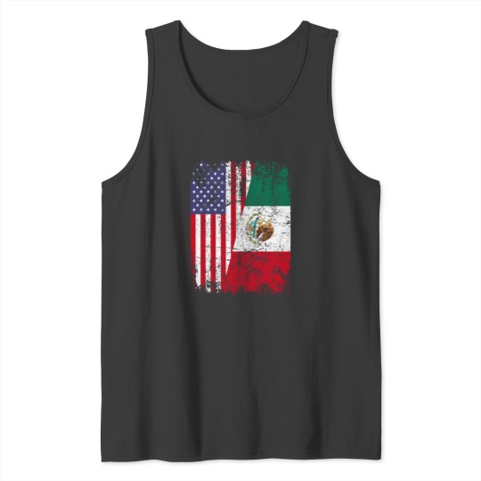 Discover MEXICAN ROOTS Half American Flag MEXICO Tank Tops