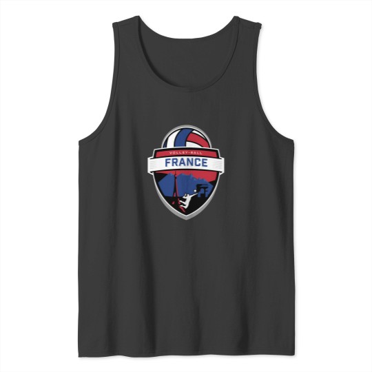 Discover France Volleyball Badge Tank Tops