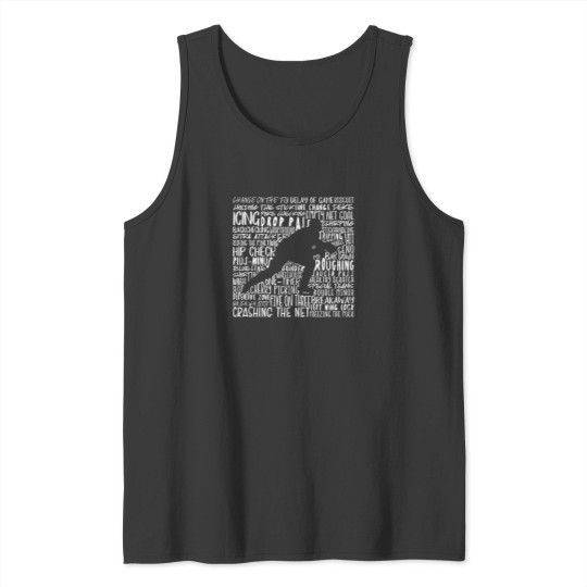 Discover Hockey Player Reverse Typography Tank Tops
