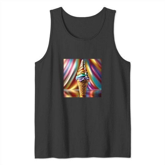 Discover Shimmering Ice Cream Cone Tank Tops