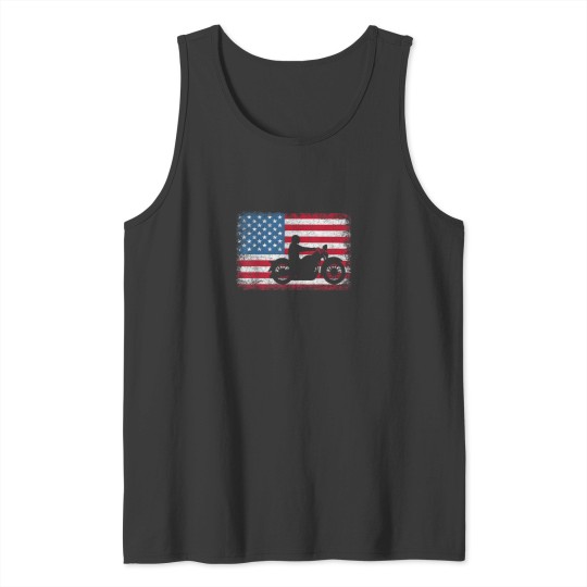 Discover American Flag Biker Motorcycle USA Flag 4th of J Tank Tops