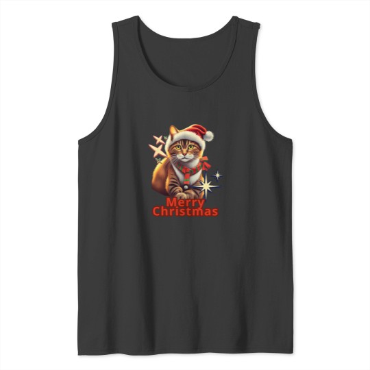 Discover My Beautiful Cat Is Celebrating Christmas Tank Tops