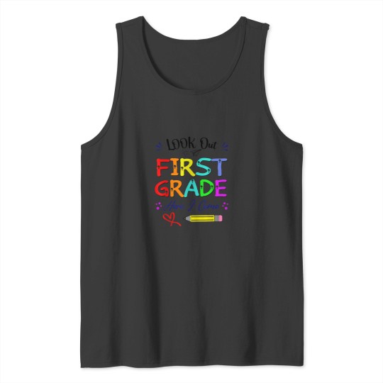 Discover 1st grade elementary Here I come back to school Tank Tops