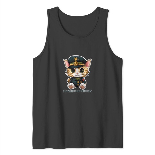 Discover Armed Forces Day Cute Soldier Cat Patriotic Ador Tank Tops