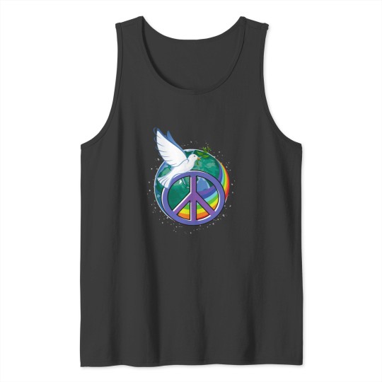 Discover peace dove peace sign peace rainbow V-Neck Tank Tops