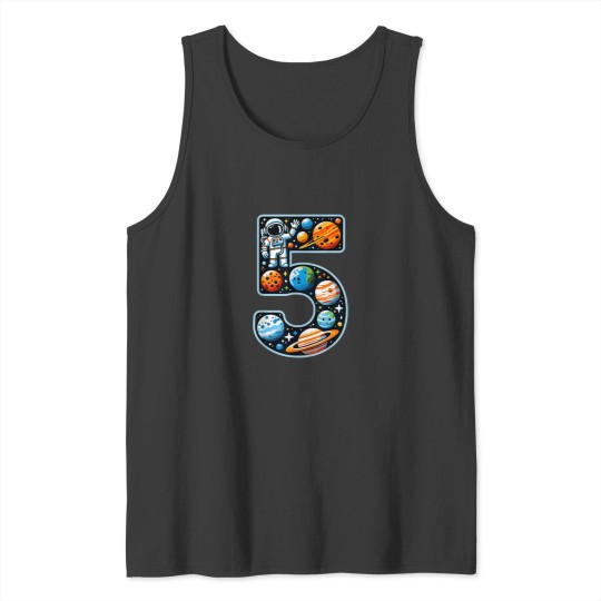 Discover 5 Year Old Astronaut Outer Space 5th Birthday Bo Tank Tops