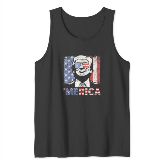 Discover 'merica trump happy 4th of july trump american flag 1 Tank Tops