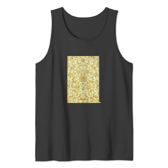 Discover yellow-gold pattern with flower motifs Tank Tops