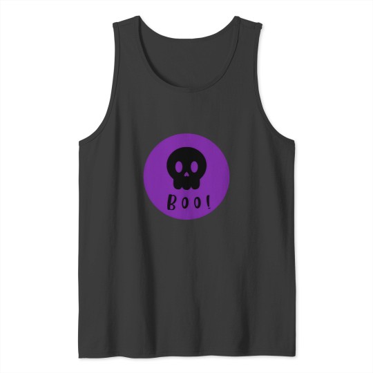 Discover Black Skull Halloween Boo Tank Tops