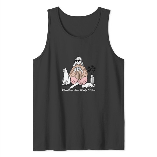 Discover Childless Cat Lady Vibes Tank Tops