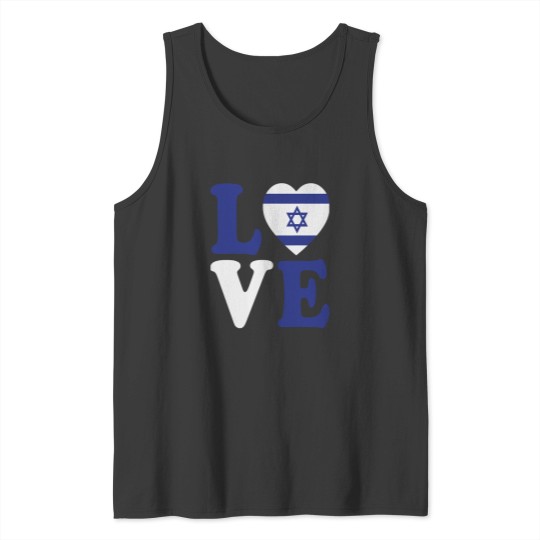 Discover I Love Israel Minimalist Israeli Flag For Women Men Tank Tops