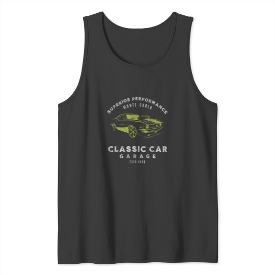 Discover Car Garage American Muscle Hot Rod Mechanic Tank Tops