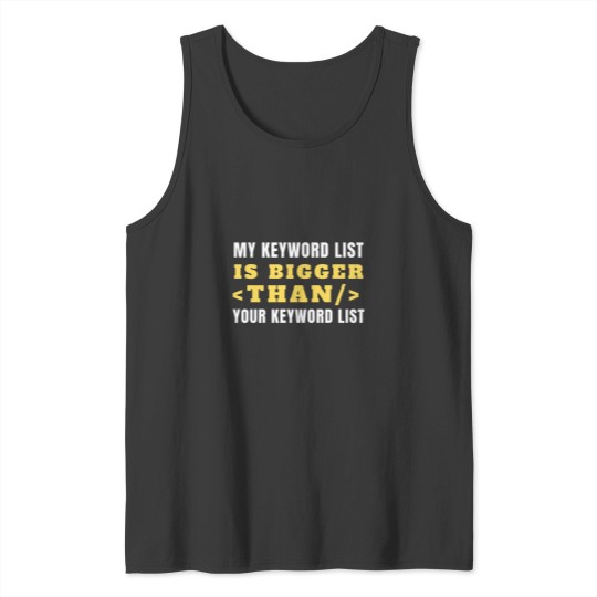 Discover SEO Expert Gift Keyword List SEO Manager Tank Tops