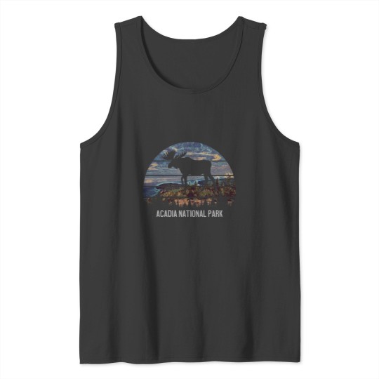 Discover Acadia National Park Vintagess Moose Tank Tops