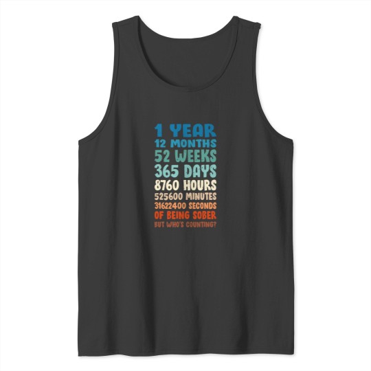 Discover One Year Sober Birthday AA NA Sobriety Tank Tops