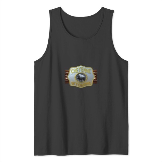 Discover Cheyenne, Wyoming WesternCowboy Belt Buckle Tank Tops