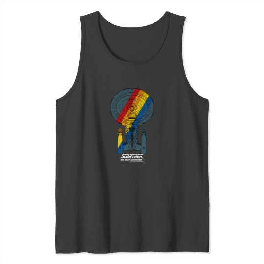 Discover Star Trekss Next Generation Ship Portrait Rainbow Fill Tank Tops