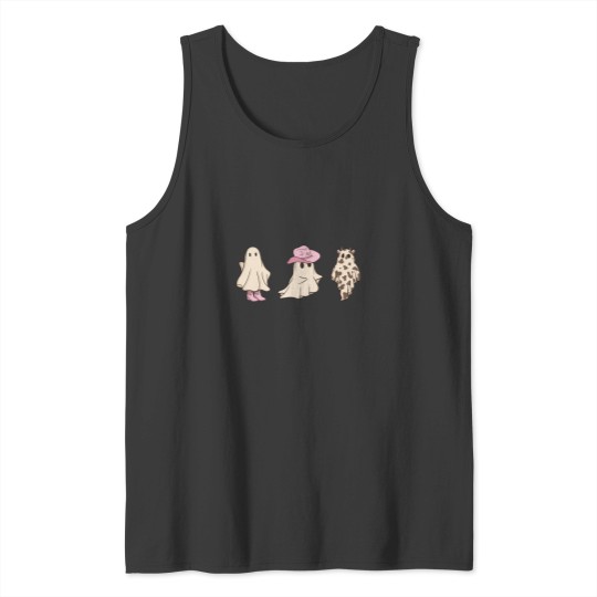 Discover Pink Cowgirl Ghosts Cute Halloween Design Tank Tops