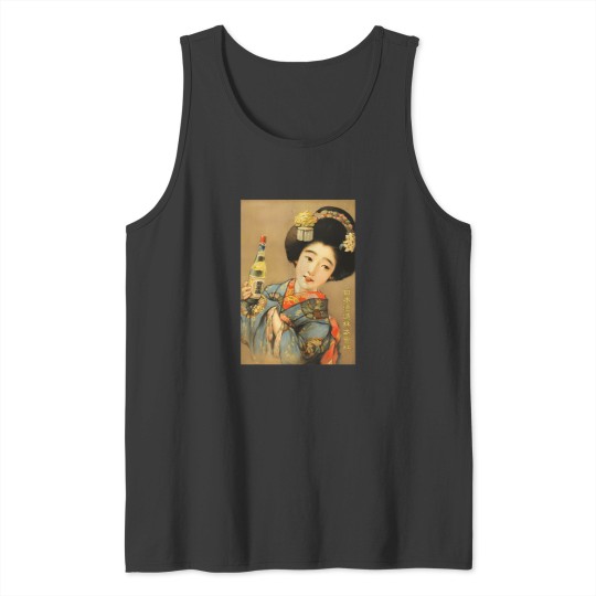 Discover Woman In Blue Kimono - Nippon Shuzo Kabushiki Kaisha 1920 Japan Sake Brewing Co Advertisement 2078 Tank Tops