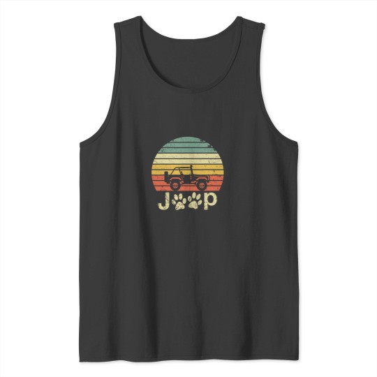Discover Vintage Jeep Dog Paw Design Tank Top