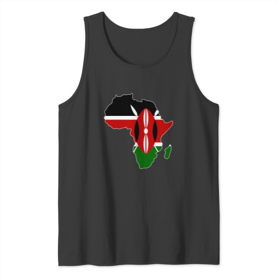 Discover Kenyan pride with Kenya flag clipped inside Africa map Tank Tops