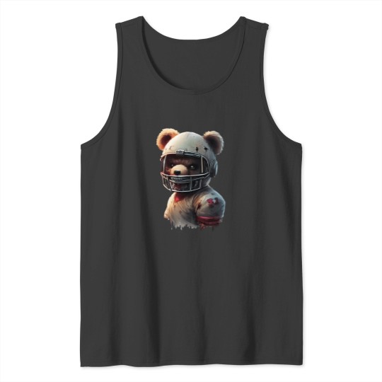 Discover Spooky Teddy Bear Football Player Tank Tops