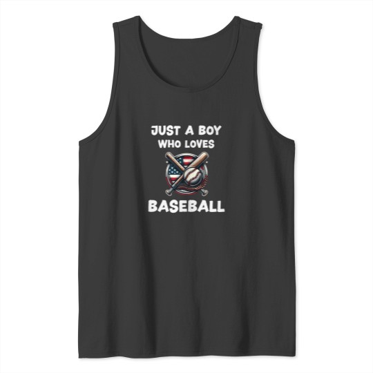 Discover Just A Boy Who Loves Baseball Tank Tops