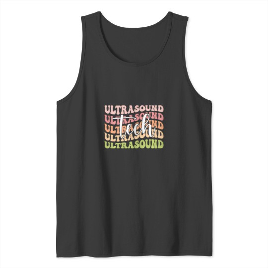 Discover Ultrasound Tech Groovy Ultrasound Technology Tank Tops