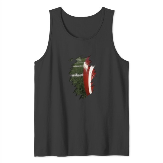 Discover 3D Football Rip With Green Grass   Unique Sports Design Tank Tops