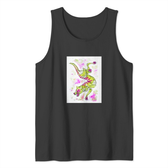 Discover Thylacine - Pink &amp_ Green Tank Tops