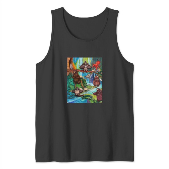 Discover Cartoon Animal Scene Tank Tops