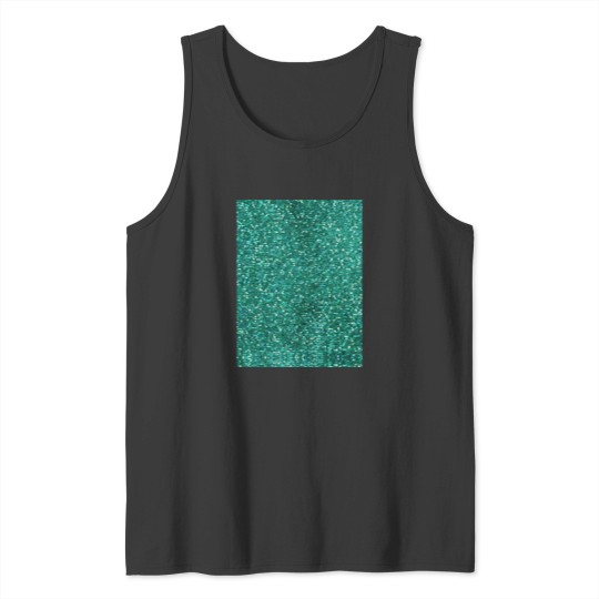 Discover Sparkly Mermaid Green Aqua Glitter Graphic Tank Tops
