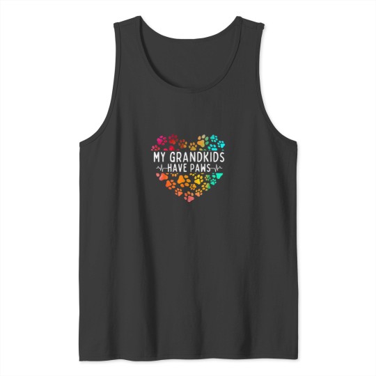 Discover My Grandkids Have Paws Funny Dog Proud Grandma a Tank Tops