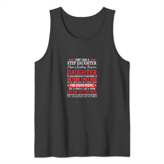 Discover Step Dad Fathers Day Tee from Daughter Son Kid W Tank Tops