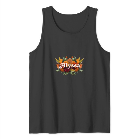 Discover Alyssa Bohemian Flower Name Collage Tank Tops