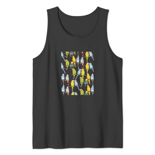 Discover Budgie pattern watercolour Active Tank Tops