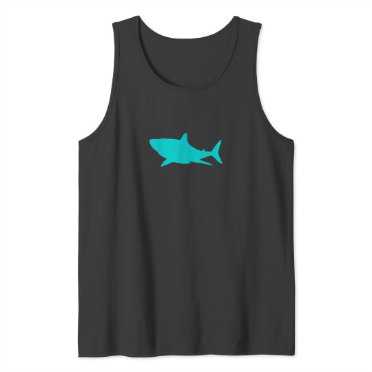 Discover Teal Shark Lover Marine Graphic Tank Tops