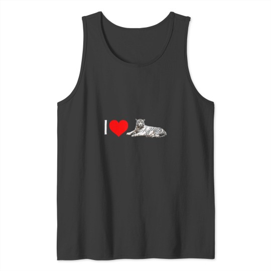 Discover I Heart White Tigers! Minimalist Vintage Wildlife [logo] Tank Tops