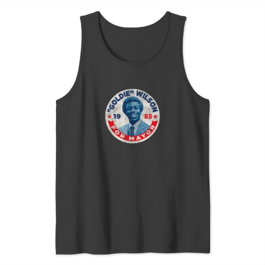 Discover Back To The Future Vote Goldie Wilson For Mayor Pin Worn Tank Tops