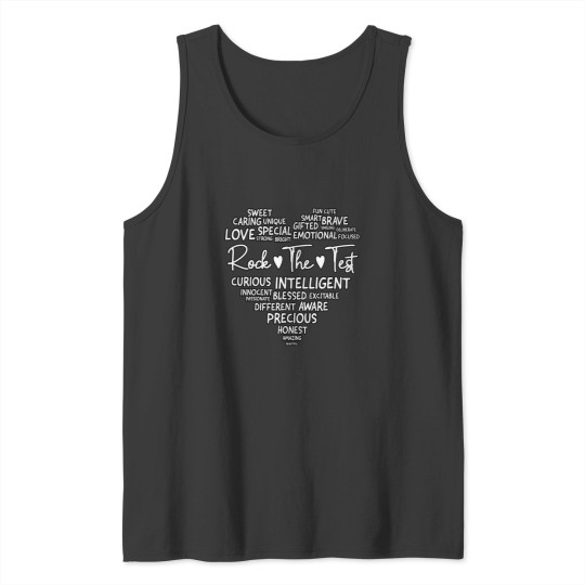 Discover Test Day Rock The Test Teacher Testing Day Heart Teacher  1 Tank Tops