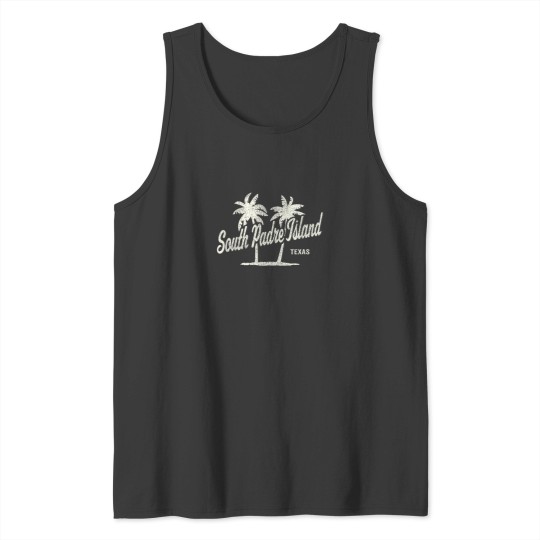 Discover South Padre Island Texas  70s Palm Trees Graphic Tank Tops