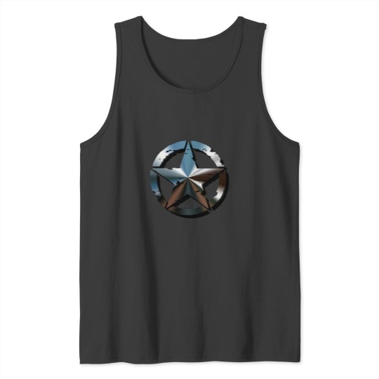 Discover Сhrome-plated military star symbol Tank Tops