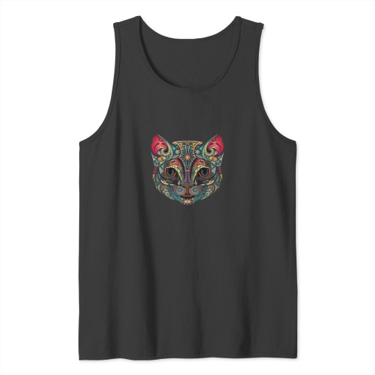Discover Sugar Skull Cat T shirt Cinco De Meow Day Of The Tank Tops