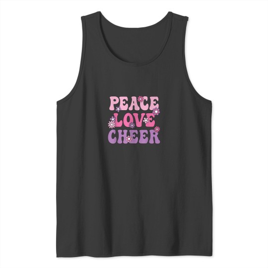 Discover Peace Love Cheer Cheerleader Cheerleading Women Tank Tops