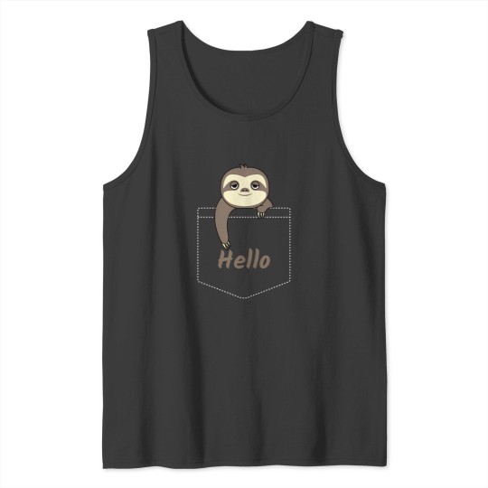 Discover Hello Cute Baby Sloth In Your Pocket Tank Tops