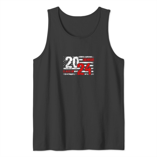 Discover Senior Class Of 2024 Seniors Grad Usa Flag 2024 Tank Tops