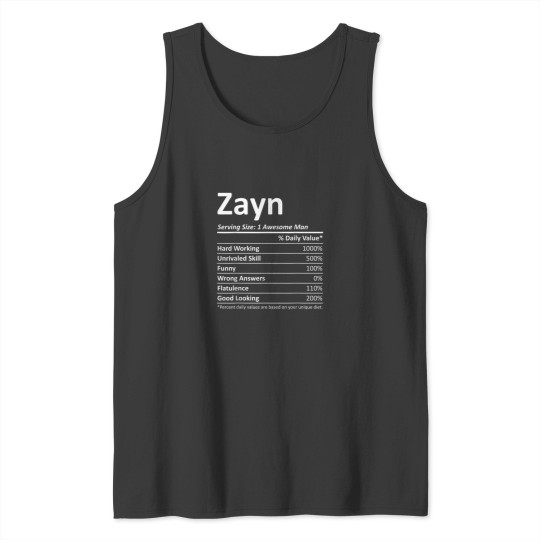 Discover ZAYN Nutrition Funny Birthday Personalized Name Tank Tops